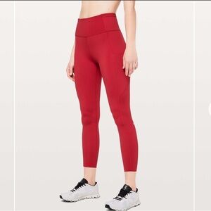 NWT Lululemon Fast & Free 7/8 Tight II *Non-Reflective Nulux 25"
Dark Red